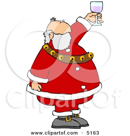 Santa Proposing a Toast with a Glass of Wine Clipart by djart