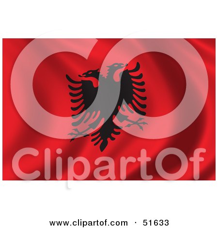 Royalty-Free (RF) Clipart Illustration of a Wavy Albania Flag - Version 1 by stockillustrations
