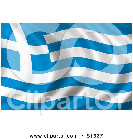 Royalty-Free (RF) Clipart Illustration of a Wavy Greece Flag by stockillustrations