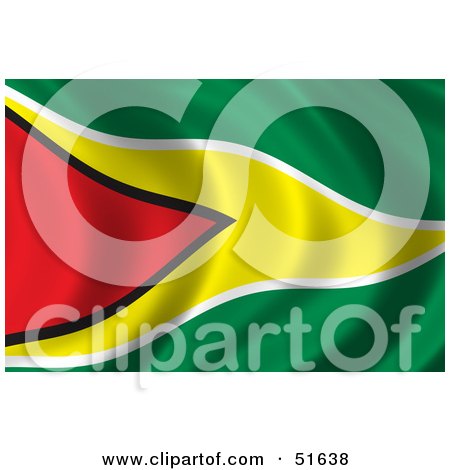 Royalty-Free (RF) Clipart Illustration of a Wavy Guyana Flag by stockillustrations