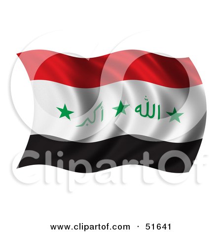 Royalty-Free (RF) Clipart Illustration of a Wavy Iraq Flag - Version 3 by stockillustrations