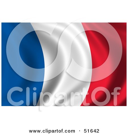 Royalty-Free (RF) Clipart Illustration of a Wavy France Flag - Version 1 by stockillustrations