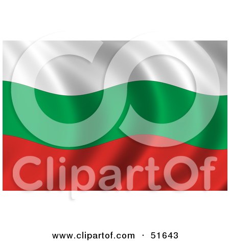Royalty-Free (RF) Clipart Illustration of a Wavy Bulgaria Flag by stockillustrations