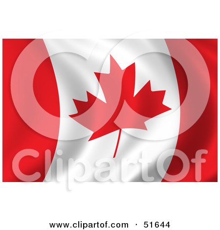 Royalty-Free (RF) Clipart Illustration of a Wavy Canada Flag - Version 2 by stockillustrations