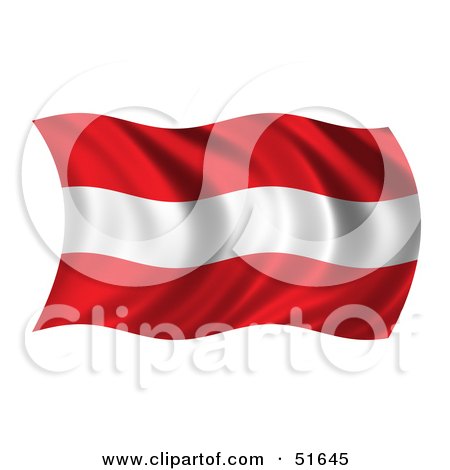 Royalty-Free (RF) Clipart Illustration of a Wavy Austria Flag - Version 2 by stockillustrations