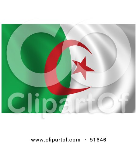 Royalty-Free (RF) Clipart Illustration of a Wavy Algeria Flag by stockillustrations