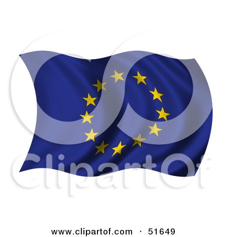 Royalty-Free (RF) Clipart Illustration of a Wavy Europe Flag by stockillustrations