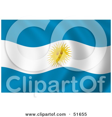 Royalty-Free (RF) Clipart Illustration of a Wavy Argentina Flag - Version 4 by stockillustrations