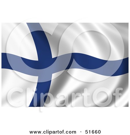 Royalty-Free (RF) Clipart Illustration of a Wavy Finland Flag - Version 1 by stockillustrations