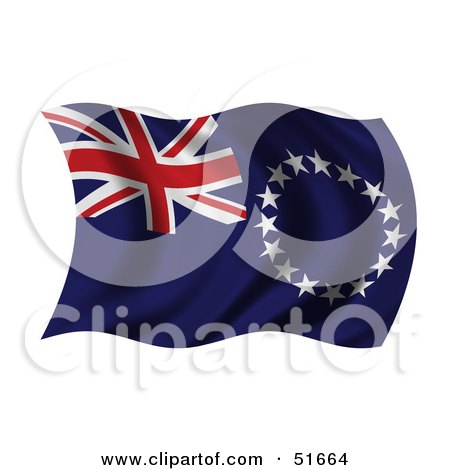 Royalty-Free (RF) Clipart Illustration of a Wavy Cook Islands Flag by stockillustrations