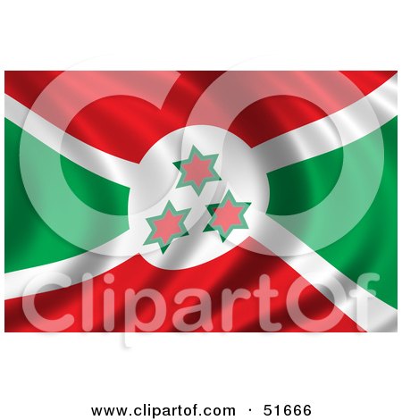 Royalty-Free (RF) Clipart Illustration of a Wavy Burundi Flag by stockillustrations