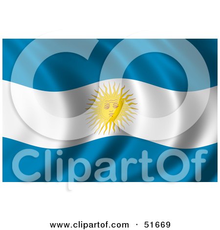 Royalty-Free (RF) Clipart Illustration of a Wavy Argentina Flag - Version 1 by stockillustrations