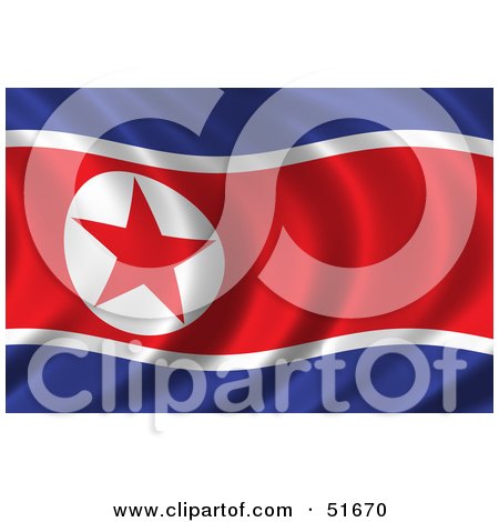 Royalty-Free (RF) Clipart Illustration of a Wavy North Korea Flag - Version 2 by stockillustrations