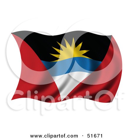 Royalty-Free (RF) Clipart Illustration of a Wavy Antigua and Barbuda Flag - Version 1 by stockillustrations