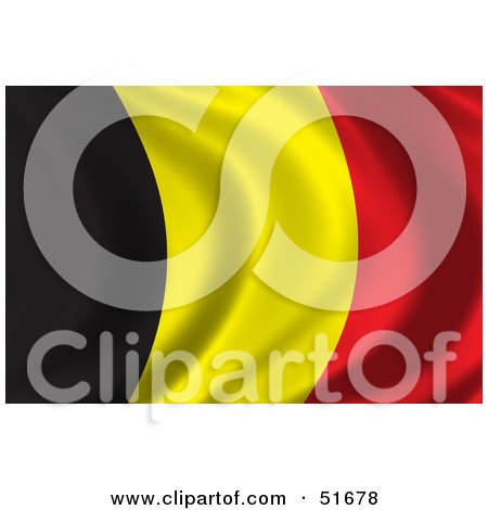 Royalty-Free (RF) Clipart Illustration of a Wavy Belgium Flag by stockillustrations