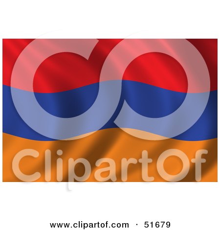 Royalty-Free (RF) Clipart Illustration of a Wavy Armenia Flag by stockillustrations