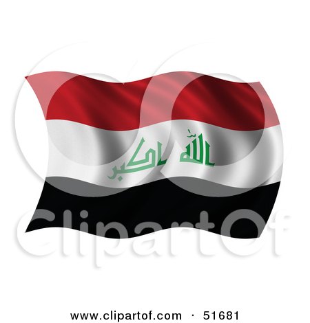 Royalty-Free (RF) Clipart Illustration of a Wavy Iraq Flag - Version 1 by stockillustrations