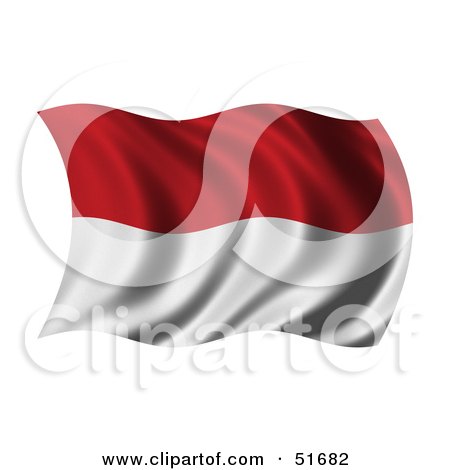 Royalty-Free (RF) Clipart Illustration of a Wavy Monaco Flag by stockillustrations