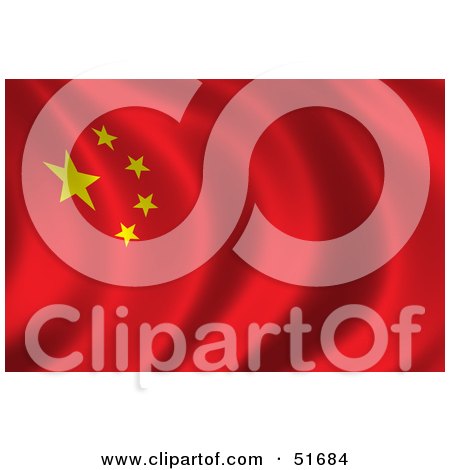Royalty-Free (RF) Clipart Illustration of a Wavy China Flag - Version 2 by stockillustrations