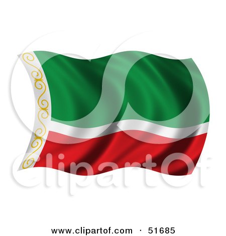 Royalty-Free (RF) Clipart Illustration of a Wavy Chechnya Flag by stockillustrations