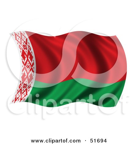Royalty-Free (RF) Clipart Illustration of a Wavy Belarus Flag by stockillustrations
