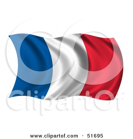 Royalty-Free (RF) Clipart Illustration of a Wavy France Flag - Version 2 by stockillustrations