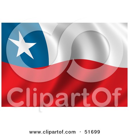 Royalty-Free (RF) Clipart Illustration of a Wavy Chile Flag by stockillustrations