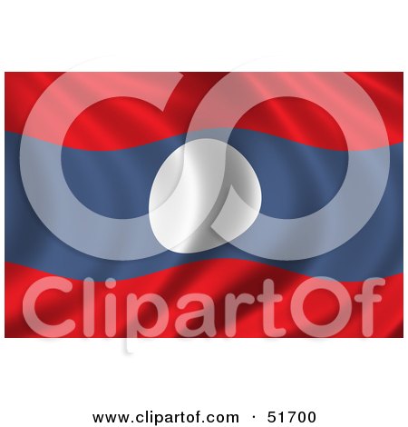 Royalty-Free (RF) Clipart Illustration of a Wavy Laos Flag by stockillustrations