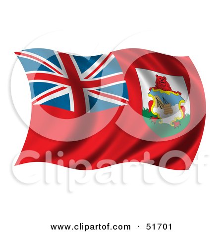 Royalty-Free (RF) Clipart Illustration of a Wavy Bermuda Flag by stockillustrations