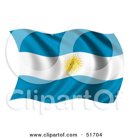 Royalty-Free (RF) Clipart Illustration of a Wavy Argentina Flag - Version 3 by stockillustrations