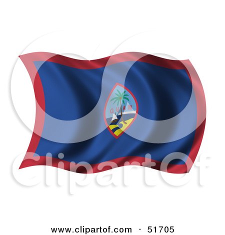 Royalty-Free (RF) Clipart Illustration of a Wavy Guam Flag by stockillustrations