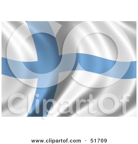 Royalty-Free (RF) Clipart Illustration of a Wavy Finland Flag - Version 2 by stockillustrations