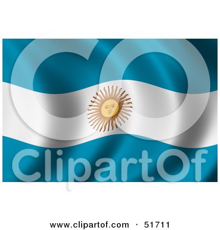 Royalty-Free (RF) Clipart Illustration of a Wavy Argentina Flag - Version 2 by stockillustrations