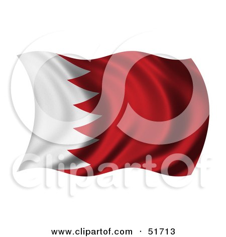 Royalty-Free (RF) Clipart Illustration of a Wavy Bahrain Flag by stockillustrations