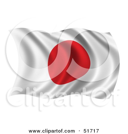 Royalty-Free (RF) Clipart Illustration of a Wavy Japan Flag by stockillustrations
