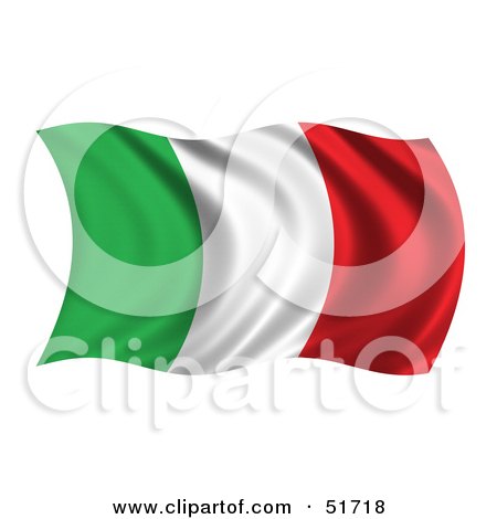 Royalty-Free (RF) Clipart Illustration of a Wavy Italy Flag - Version 2 by stockillustrations