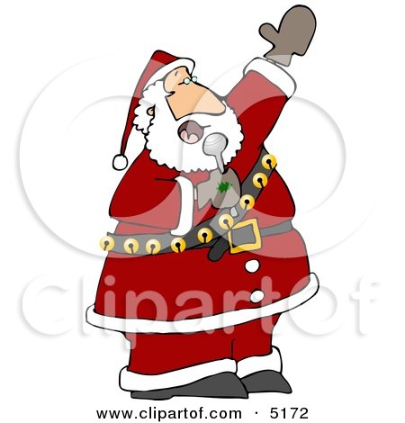 Santa Singing Karaoke Christmas Music Clipart by djart