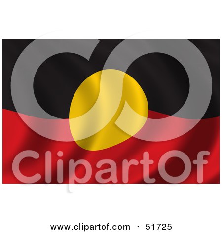 Royalty-Free (RF) Clipart Illustration of a Wavy Aboriginal Flag by stockillustrations