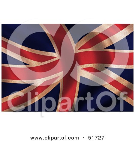 Royalty-Free (RF) Clipart Illustration of a Wavy Britian Flag - Version 1 by stockillustrations