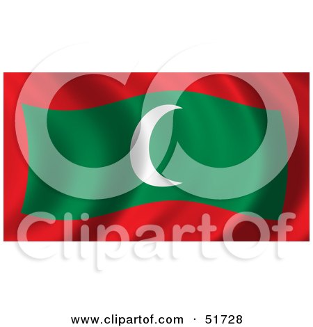Royalty-Free (RF) Clipart Illustration of a Wavy Maldives Flag - Version 2 by stockillustrations