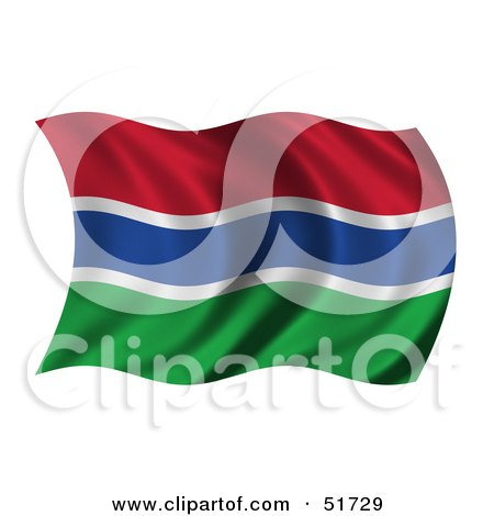 Royalty-Free (RF) Clipart Illustration of a Wavy Gambia Flag by stockillustrations