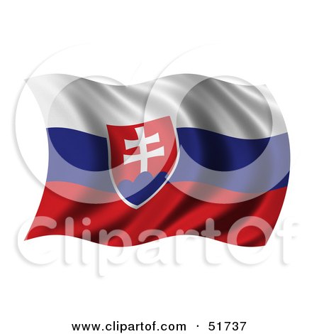 Royalty-Free (RF) Clipart Illustration of a Wavy Slovakia Flag by stockillustrations