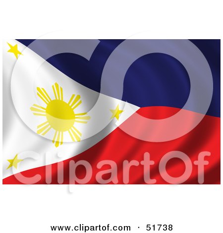 Royalty-Free (RF) Clipart Illustration of a Wavy Phillippines Flag - Version 1 by stockillustrations