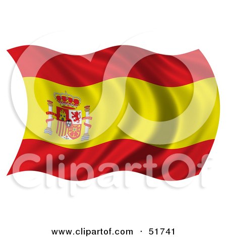 Royalty-Free (RF) Clipart Illustration of a Wavy Spain Flag - Version 2 by stockillustrations