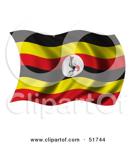 Royalty-Free (RF) Clipart Illustration of a Wavy Uganda Flag by stockillustrations