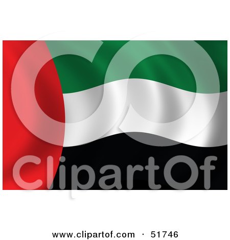 Royalty-Free (RF) Clipart Illustration of a Wavy United Arab Emirates Flag - Version 1 by stockillustrations