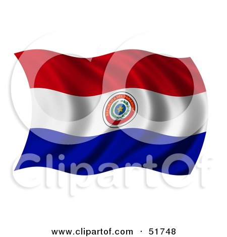Royalty-Free (RF) Clipart Illustration of a Wavy Paraguay Flag by stockillustrations