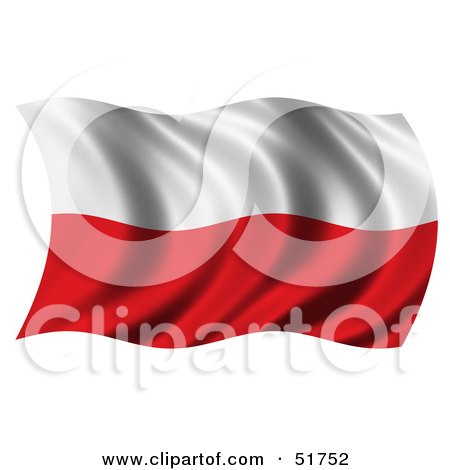 Royalty-Free (RF) Clipart Illustration of a Wavy Poland Flag by stockillustrations