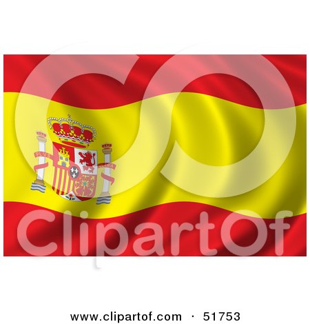 Royalty-Free (RF) Clipart Illustration of a Wavy Spain Flag - Version 1 by stockillustrations