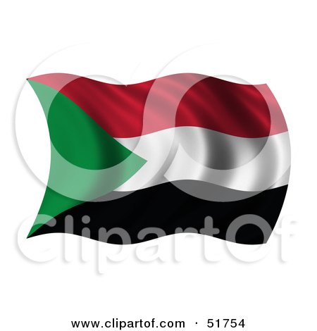 Royalty-Free (RF) Clipart Illustration of a Wavy Sudan Flag by stockillustrations